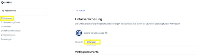 Vertragsunterlagen finden